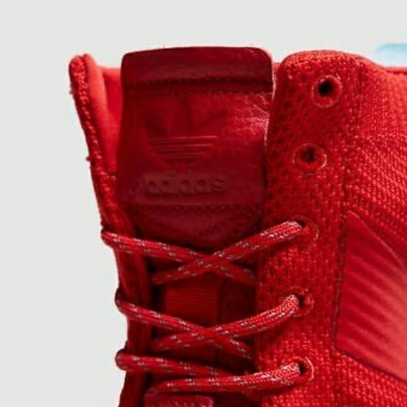 Adidas AF 1.3 Primeknit Boots Scarlet Red Sock 8 - Picture 4 of 16